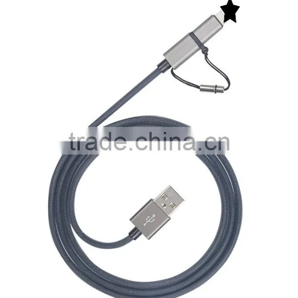 2 in 1 Cable 8 Pin Micro Usb for Mfi Charging Cable photo-4