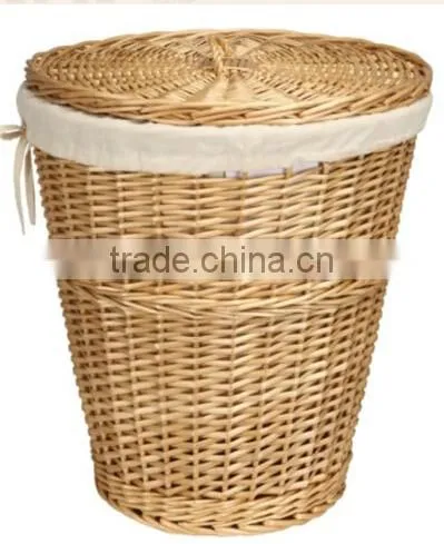 Willow Material Laundry Basket Cloth Used Laundry Cart photo-2
