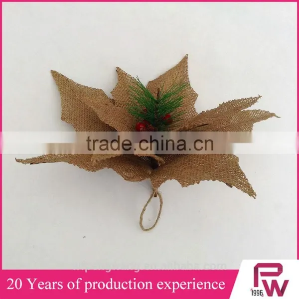 Bulk Buy Linen Poinsettia Flower Christmas Decorations photo-4