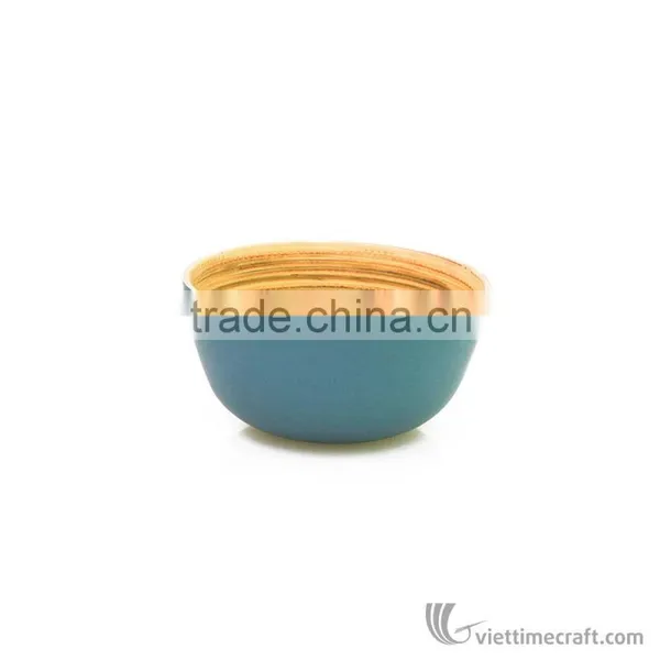 Lacquered Bamboo Salad Bowl, Spun Bamboo Bowls Safe for Health photo-2