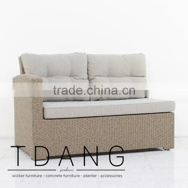 Belvedere Right Hand Wicker Bench - Vietnam Poly Rattan - Outdoor Wicker Furniture photo-2
