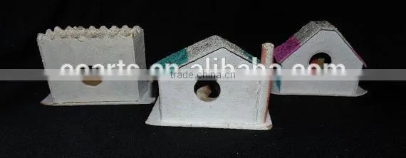 1950s Set of 3 Mica Christmas Houses (One Church) photo-2