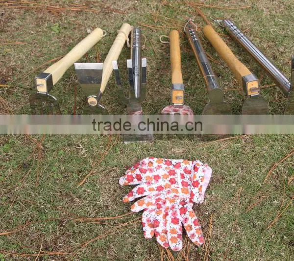 High Quality Wood Handle Garden Hand Rotary Hoe photo-2