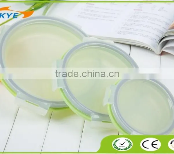 Food Grade Collapsible Silicone Storage Container 3 Sizes/ Air-tight Silicone Folding Lunch Box Microwave Safe photo-2