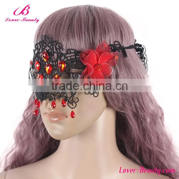 Helloween Day Half Face Masquerade Masks With Bead photo-2