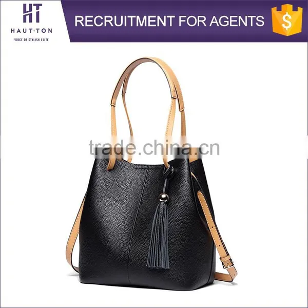 Fashion Women Genuine Top Cow Leather Travel Shoulder Bags Wholesale High Quality Big Size Shoulder Handbags For Ladies photo-2