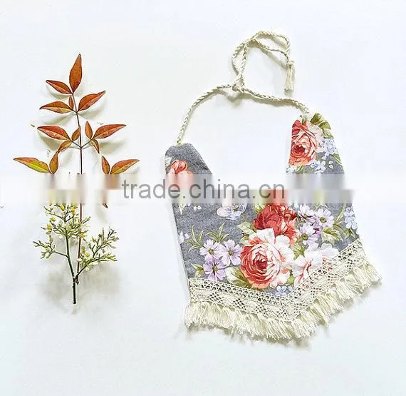 Baby Bandana Drool Bibs Tassel Kids Feeding Baby Boutique Floral Bibs photo-3