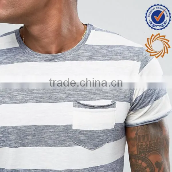 Mens Grey and White Poly Cotton t Shirt photo-3