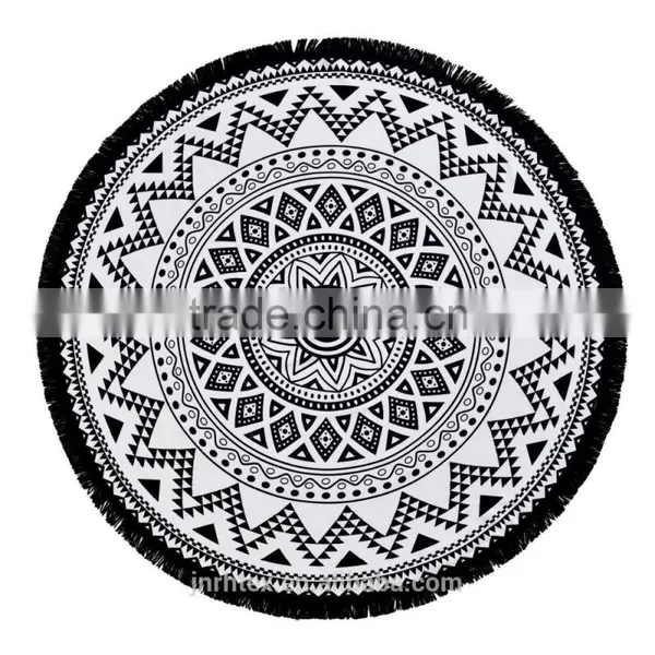 Custom 100% Cotton Printed Round Beach Towel Made in China photo-2
