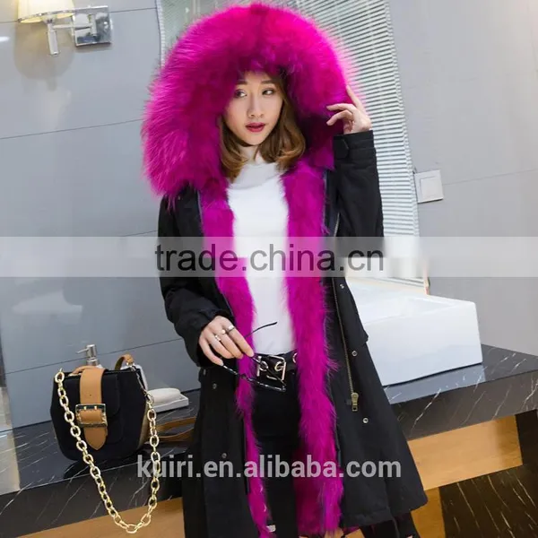 2017 New Style Fox Raccoon Fur Lining Coats Real Fur Parka With Hood Pc-270 photo-3