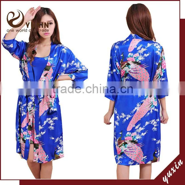 Satin Bridesmaid Robes Long Satin Women Robe Ready Hair Robes 010