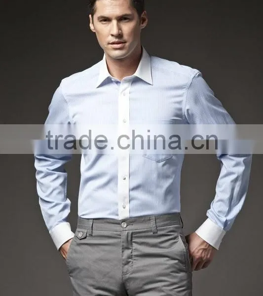 2014 Latest Western Style Mens Custom Dress Shirt 100% Cotton photo-5