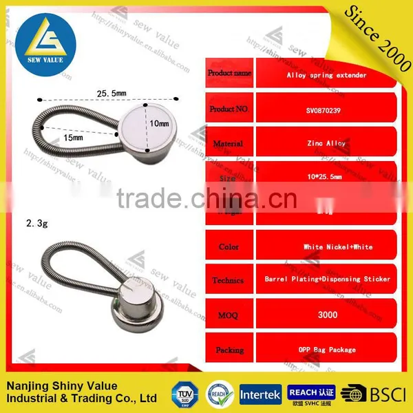 Widely Used Type Metal Buttons Extenders in Different Colors Crystal Bordered in High Tension With Strong Spring photo-6
