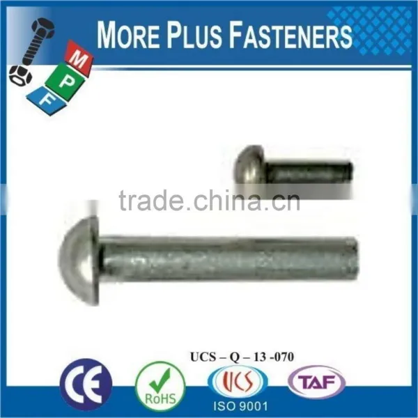 Made in Taiwan Aluminum Copper Solid Steel Plain Round Head Rivet photo-2