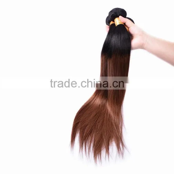 2016 NEW Product Malaysian Remy Human Hair Silky Straight Hair Weft 2 Tone Color Ombre Hair 1B/30 photo-3