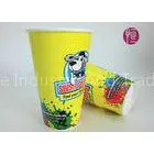 16oz Custom Printed Eco Friendly Cold Paper Cups Yellow Color