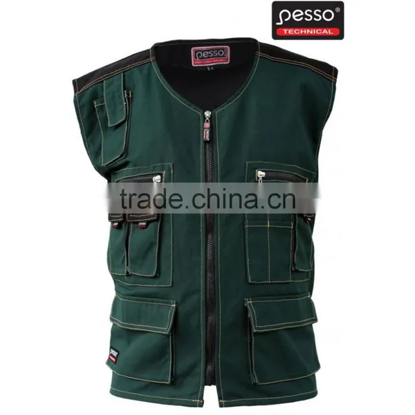 PESSO Canvas Polyester Cotton Green Workwear Bibpants photo-4