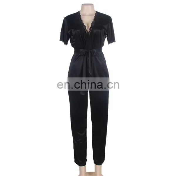 One Size Wholesale 3 Piece Nighty Satin Lingerie photo-4