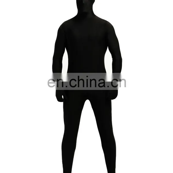 Unisex Black Full Body Spandex Lycra Skin Zentai Suit Morph Costume