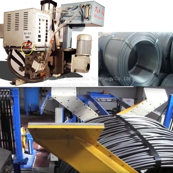 Pneumatic Spot Welding Steel Strapping Automatic Strapping Machine For Wire Rod Bundling