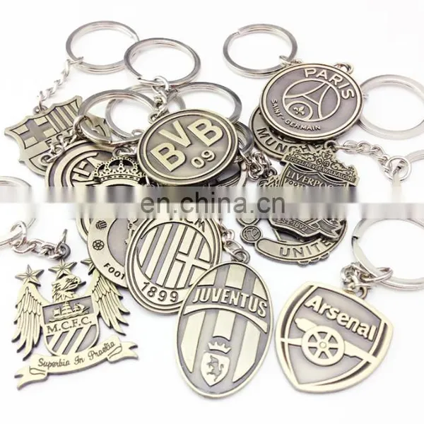 Europe's Football Leagues Club Keychain Soccer Club Logo Bronze Keychain photo-2