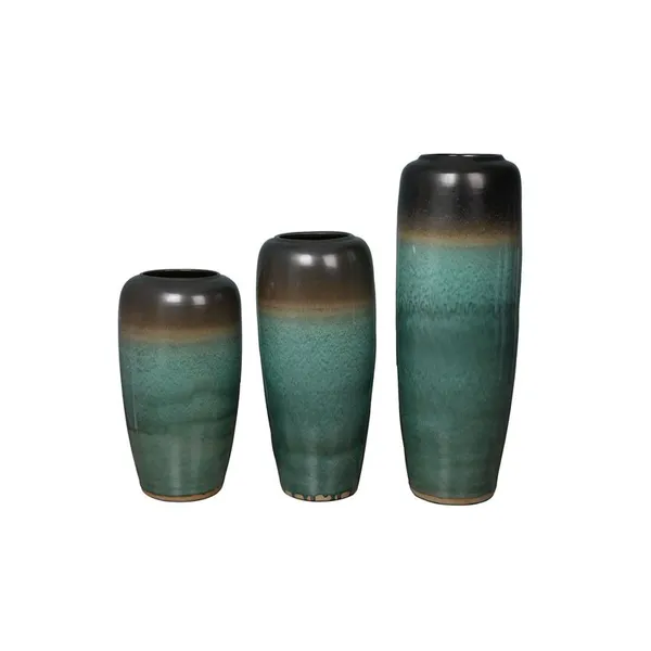 Chinese Countryside Hand Made Jingdezhen Large Green Ceramic Vase For Shopping Mall photo-5