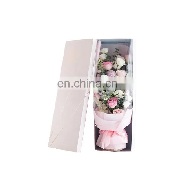 Paperboard With Stamping Foil Whole Bunch of Flowers Gift Packaging Flower Packaging Paper Box UV Coating Varnishing Embossing