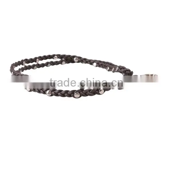 Hot Sale Leather Key Chain Customized Braided Leather Rivets Key Chain,neck Hanging Leather Key Chain,key Rope photo-6