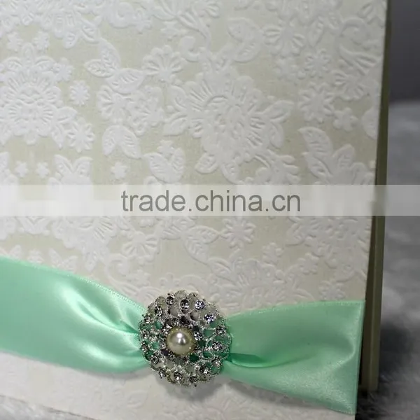 Ideal New Flower Flocking Elegant Luxurious Wedding Invitation Card photo-2