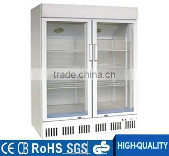 2 Doors Electric Beverage Cooler Refrigerator for Fruits and Vegetables photo-2
