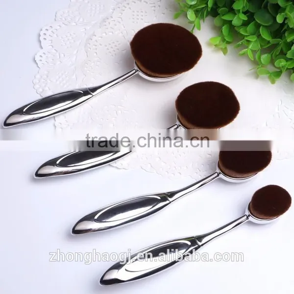 High Quality Facial Synthetic Hair Powder Foundation Brush Oval Makeup Brush Set photo-4