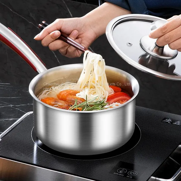Stainless Steel Single Handle Milk Pot With Three Layers of Steel photo-4