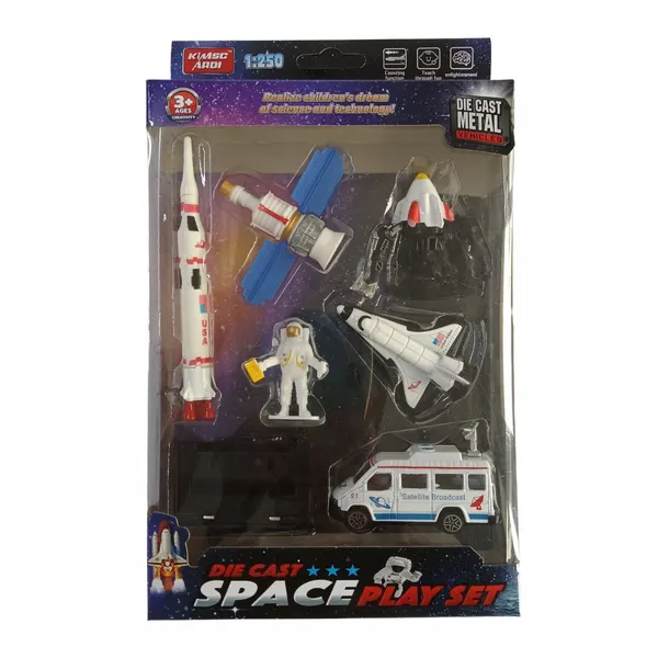 Diecast Space Plat Set Kid Educational Toys Metal Rocket Satellite Shuttle photo-5
