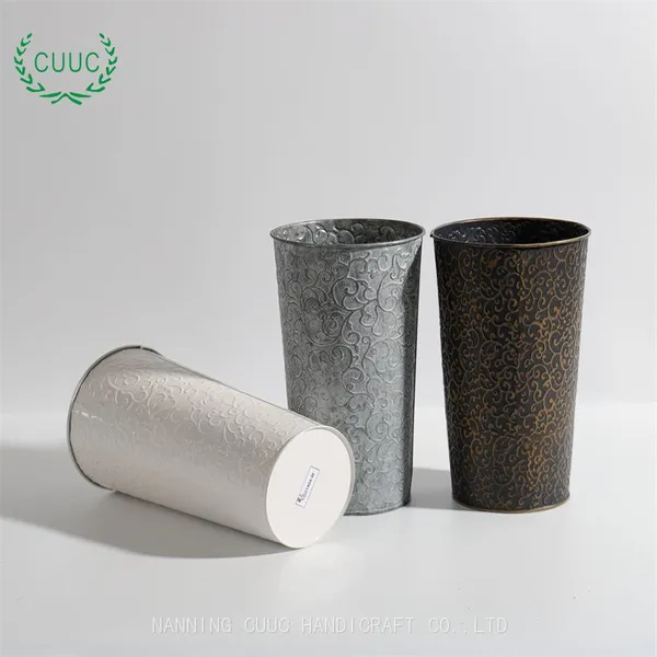 Galvanized Metal Vases Flower Buckets Bulk Farmhouse French Flowers Bucket Metal Bucket Decor for Home Decor and Wedding Table Centerpiece Decorations photo-4