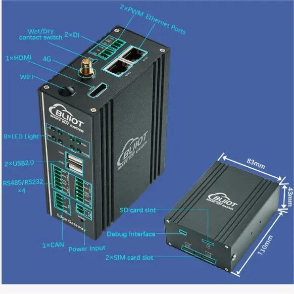 ARMxy Series BL340 Industrial Controller T507-H 4-core ARM Cortex-A 53 8/16G With 1/2GByte DDR4 for Various Industrial Applications. photo-2