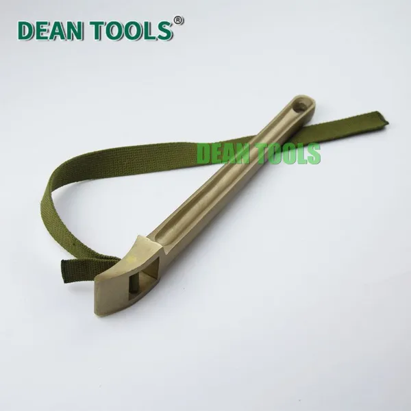 Non-Sparking Bet Pipe Wrench,Bent Jaw Design,Adjustable Jaw,Easy Access Design