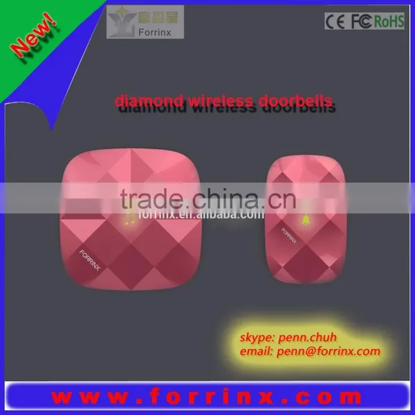 Diamond Door Handles Diamond Pattern Shower Door Diamond Waterproof Wireless Doorbell photo-3