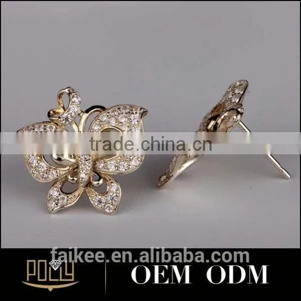 Newest Design Fashion Round Cz Earring Setting Without Stone photo-2