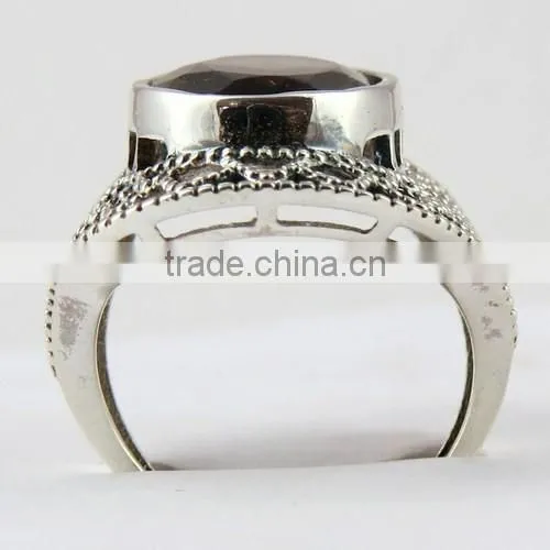 Genuine Smoky Quartz Ring, Gemstone Silver Jewelry, Online Silver Jewelry photo-3