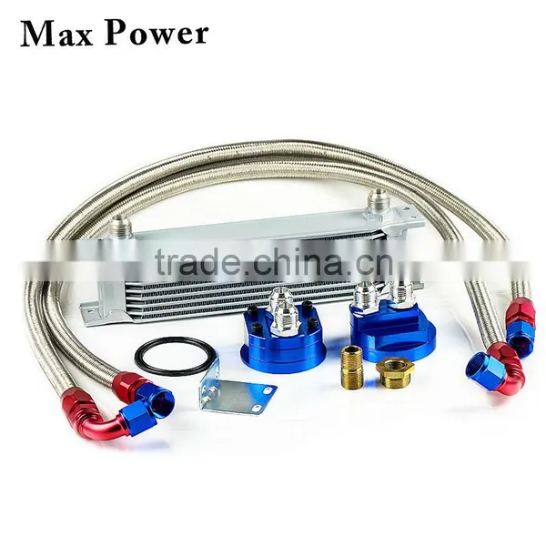 Universal MOCAL 9 Row Oil Cooler With Oil Sandwich AN10 Hose Fitting Cooler Kits