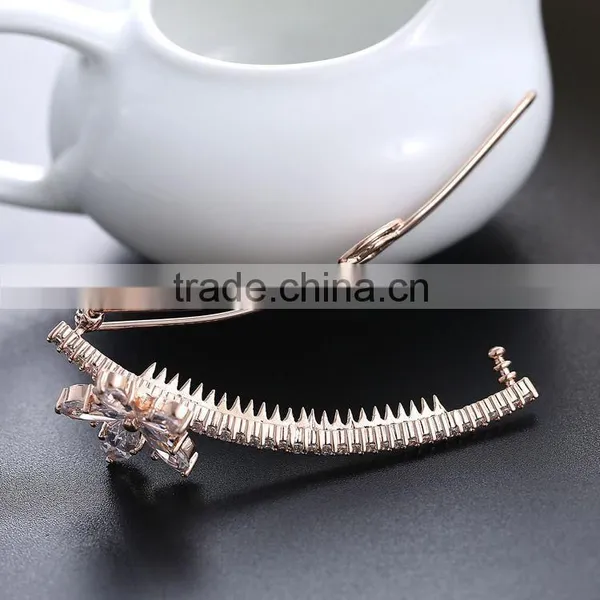 Fashion Women Girls Hair Barrettes White Flower Crystal Rhinestone Hair Pins Side Knotted Hairclips Hotsale Hair Accessory photo-5
