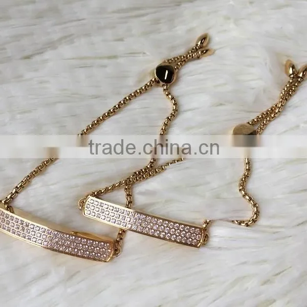 2015 Fashion Design Handchain Bracelet and Stainless Steel Bracelet With Zircone Stone by CZ Setting photo-5