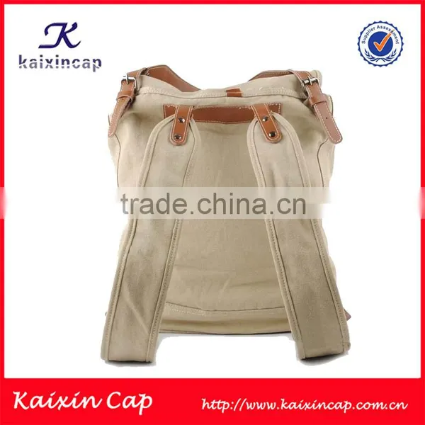 High Quality Hot Sale Custom Fashion Simple Plain Canvas Backpack for Teens photo-3