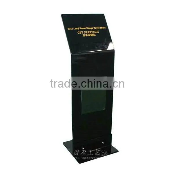 2015 New Black Color Magazine Display Stand, High Acrylic Brochure Holder, Acrylic Sign Stand photo-2