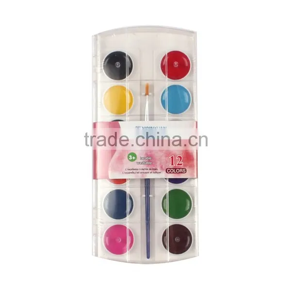 Wholesale Best Quality Cheap 12Colors Dry Water Color Paint Set With Brush photo-2