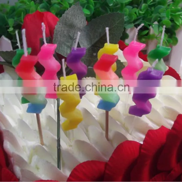 Colorful Rainbow Twisted Shaped Scented Birthday Candle photo-3