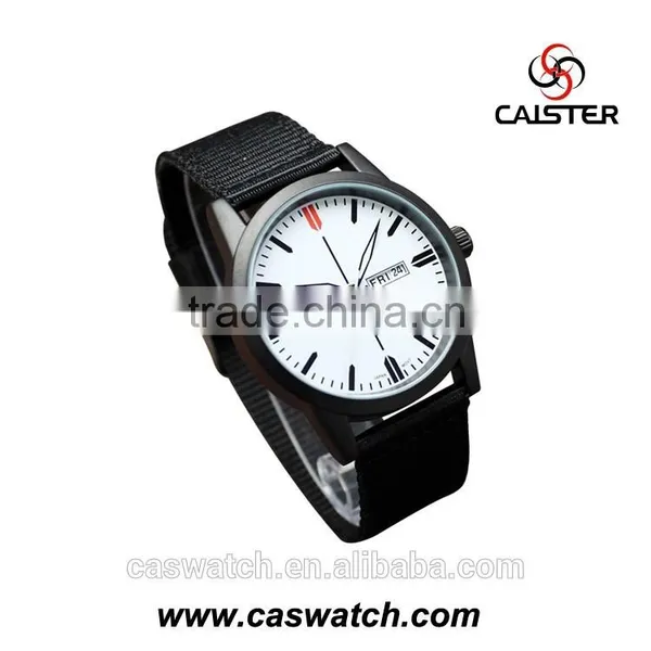 Luxury High Quality Nylon Strap Watch, White Dial Black Strap Men's Watch, Water Resistant Army Style Military Watch photo-2