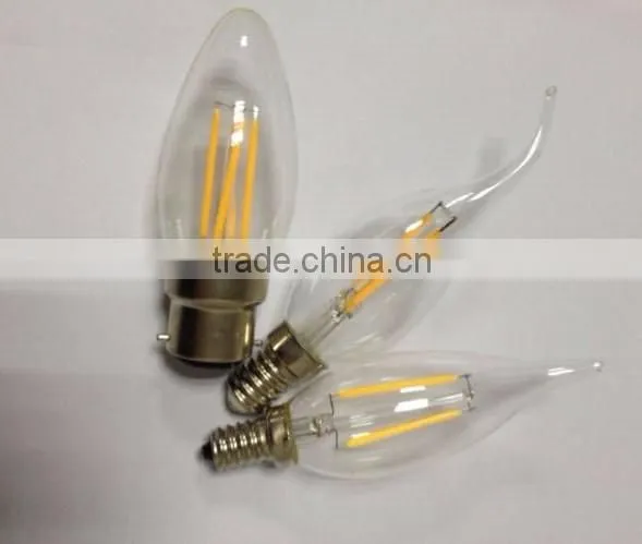 DIMMABLE LED FILAMENT CANDLE BULB LIGHT WITH FROSTED/AMBER/CLEAR GLASS 2WATT 4W E12/E14/E27/B22 UK USA CE ROHS UL photo-5