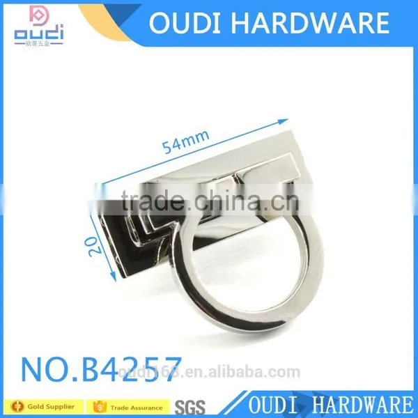 Shiny NIckel Plating Turn Lock For Leather Bag Front Part Lock Metal Bag Buckle photo-2