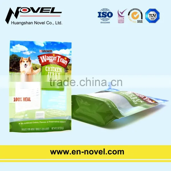 Pet Food Cojoined Bag Customized Plastic Stand Up Pouch With Zipper